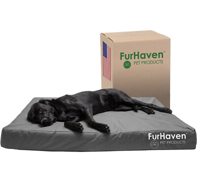 #ad Furhaven Jumbo Plus Orthopedic Dog Bed Water Resistant Indoor Outdoor Gray $89.97