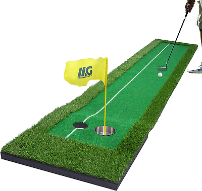 #ad Golf Putting Green10FT True Roll Golf Putting Mat Wrinke Free Golf Games Green $115.11