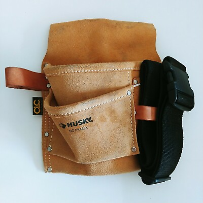 #ad CLC Husky PK489X Pocket Tool Pouch Suede Leather Durable Carpenter Belt Bag $24.99
