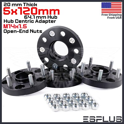#ad 4x 20mm 5x120mm 64.1 Hub Centric Adapter Spacer Fit Civic Type R Tesla Model S X $84.99
