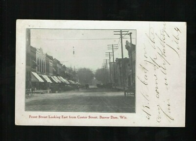 #ad Beaver DamWI Wisconsin Front Street looking east from Center Street used 1906 $6.95