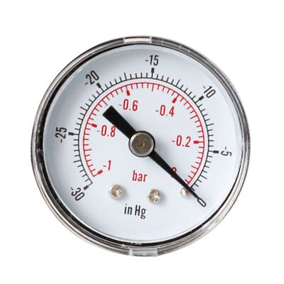 Round Pressure Gauge Metal for Case 0 30 0 amp; 1 Bar 1 8quot; BSPT Back Mount Dura #ad $10.14