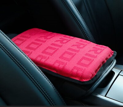 #ad JDM BRIDE Red Fabric Car Armrest Pad Cover Center Console Box Cushion Mat $14.88