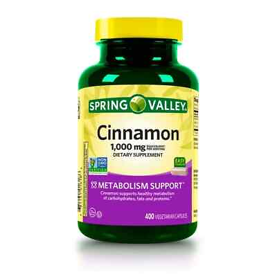 #ad Spring Valley Cinnamon Capsules Metabolism Support Dietary 1000 mg 400 ct $15.75
