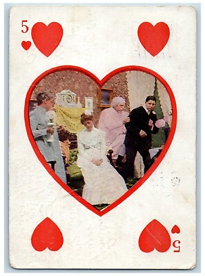 #ad Beaver Wisconsin WI Postcard Heart Card Couple 1907 Posted Antique $14.95