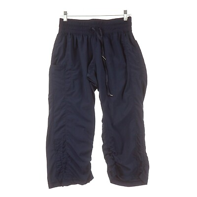 #ad Kyodon Blue Capri Pants Womens Medium M Pull On Drawstring $15.99
