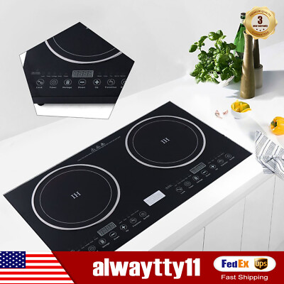 #ad 110V Induction Cooktop 2 Burners Electric Hob Cook Top Stove Ceramic Cooktop USA $128.00