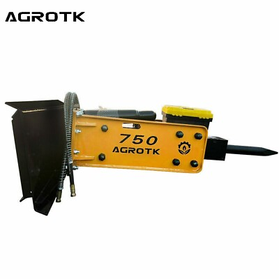 #ad #ad Agrotk 750 Skid Steer Concrete Breaker Hydraulic Hammer Attachment w 3quot; Chisel $2898.89