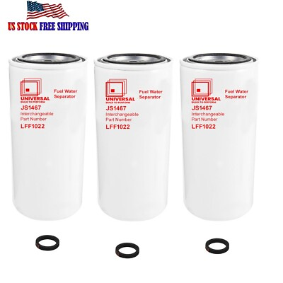 #ad Fuel Water Separator JS1467 Replaces Luber Finer LFF1022 FS1022 P551022 3Pack $44.90