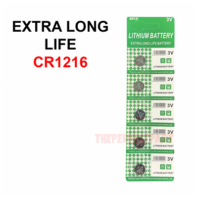 #ad 5 PCS New Lithium Battery 3V CR1216 CR 1216 Button Cell Watch Calculator Long $2.78