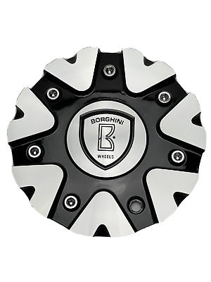 #ad Borghini B14 Black And Machined Wheel Center Cap CS419 D1A SJ1011 01W $32.99