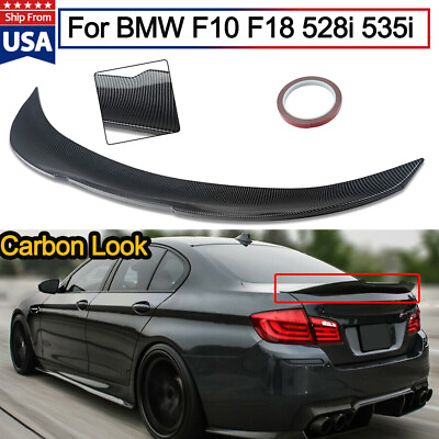 #ad FOR 11 16 BMW F10 528i 535i 535d 550i M5 V2 Carbon Color Highkick Trunk Spoiler $74.39