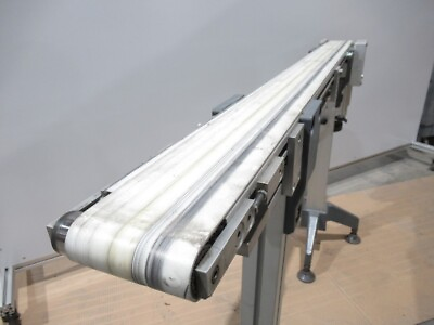 #ad Flat Belt Conveyor 55.5Lquot; x 3.5 Wquot; X 38H inch w adjustable legs leeson motor $1200.00