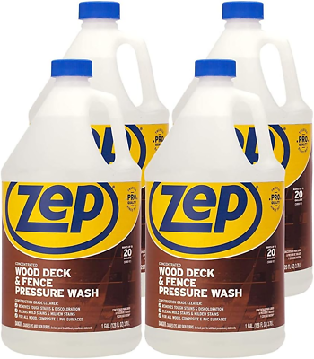 #ad Wood Deck and Fence Pressure Wash Cleaner Concentrate 1 Gallon Case of 4 ZUD $60.99