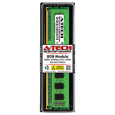 #ad A Tech 8GB PC3 12800 Desktop DDR3 1600 MHz Non ECC 240 Pin DIMM Memory RAM 1x 8G $13.99