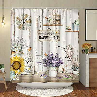 Farmhouse Country Shower Curtain Set Rustic Vintage 72x78 Inch Multi Color #ad $29.58