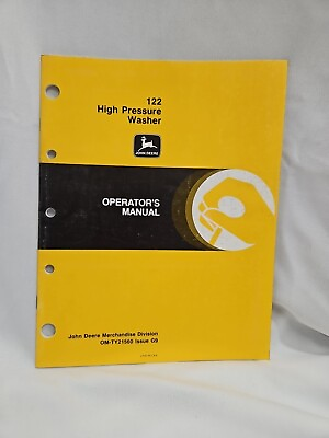 #ad John Deere 122 high pressure washer Operators manual $24.99