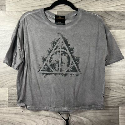 #ad Fantastic Beasts Womens Crop Top The Crimes Of Grindelwald Gray Short Sleeve S $8.91