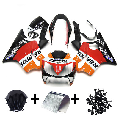 #ad ABS Fairings Kit for CBR600F4i Honda 2004 2007 05 06 Body Kit Orange Black Red $390.95