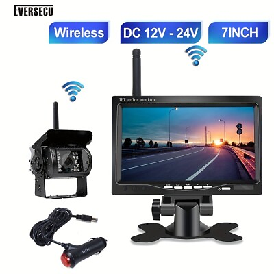#ad Wireless Vehicle Backup Cameras 7quot; Monitor Parking Assistance System RV SUV Van $49.99
