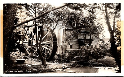 #ad Old Water Mill House amp; Stream Scenic View Unknown Location 1930s RPPC Postcard $7.99