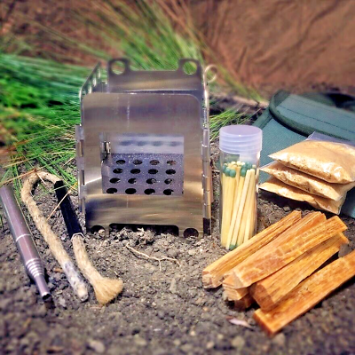 #ad Wood Burning Folding Compact Stove Lightweight Stainless Steel Fatwood Camping B $23.95