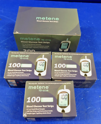 #ad NEW 300 Count Metene TD 4116 Monitor Diabetes Blood Glucose Test Strips SEALED $29.95