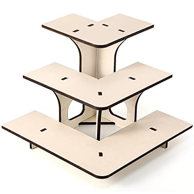 #ad 3 Tier Retail Table Display Corner Stand with Shelves for Products Portable... $25.87