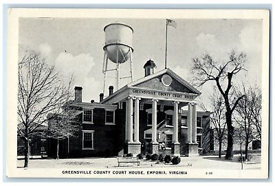 #ad c1920#x27;s Greensville County Court House Building Tank Emporia Virginia Postcard $29.95