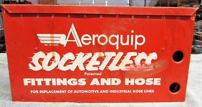 #ad VINTAGE AEROQUIP SOCKETLESS FITTINGS AND HOSE BOX $45.00