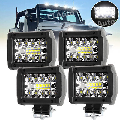 4Pcs 4inch LED Work Light Bar Spot Pods Fog Lamp Offroad Driving Truck SUV ATV #ad $21.37