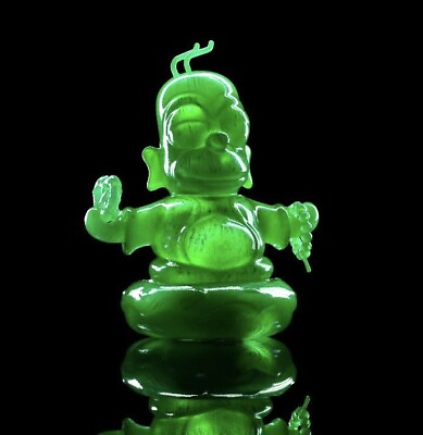 RARE Kidrobot x Iamretro Exclusive Homer Buddha Jade Green 3 inch The Simpsons $33.00