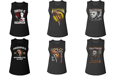 #ad Pre Sell Halloween Movie Michael Myers Licensed Women#x27;s Muscle Tank Top Shirt $24.75