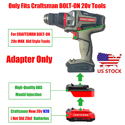 #ad #ad 1x Adapter Convert Craftsman V20 NEW 20v Batteries To BOLT ON 20v MAX Old Tools $14.99