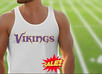 #ad Men#x27;s Minnesota Vikings Tank Top Football Fan Gift Size Sml 2XL Football Gear $17.70
