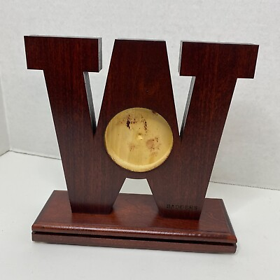 #ad Wisconsin Badgers Wooden Desk Clock Logo Frame Picture Display NCAA Logo $9.87