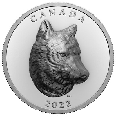 #ad 2022 Canada Timber Wolf 1 Oz Silver $25 Coin Extraordinary High Relief OGP JP046 $100.00