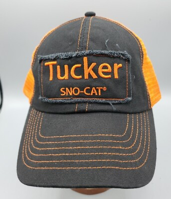 #ad Tucker Sno Cat Cap Hat Mesh Back Adjustable Orange Black $16.15