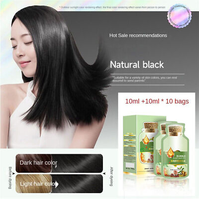 #ad Natural Plant Hair Dyequot;New Botanical Bubble Hair Dye 20ml x10 packs Shampoo: $11.99