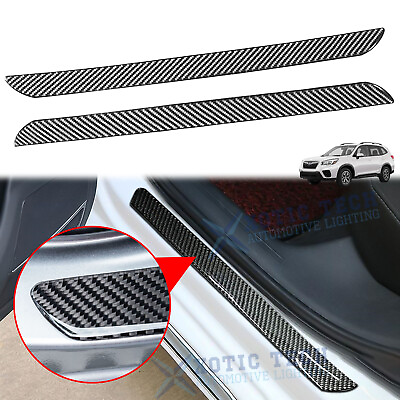 #ad #ad Carbon Fiber Door Plate Scuff Sill Panel Anti Scratch Protector Trim For Subaru $24.82
