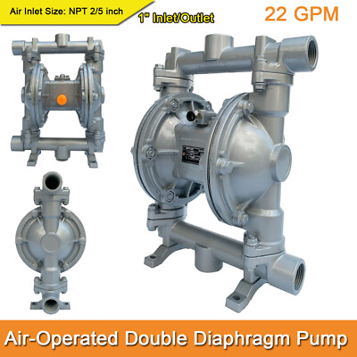 #ad 22GPM Aluminum Air Operated Double Diaphragm Pump w 1quot; Inlet Outlet for Fluids $139.99