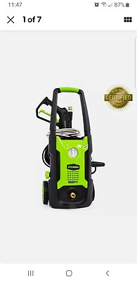 #ad 1600 PSI 1.2 GPM Cold Water Electric Pressure Washer Portable Wheels Axial Pump $104.99