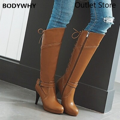 #ad Women Plus Size Sexy Boots Shoes High Heels Over The Knee High Pump Boots $84.17