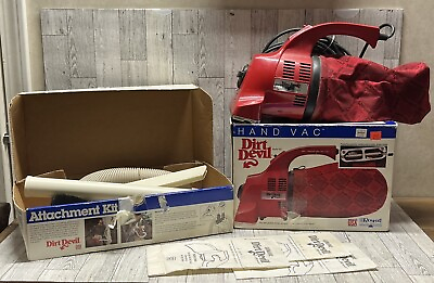 #ad Dirt Devil Hand Red Vacuum Cleaner 103 w Attachments amp; Extra Bags amp; Box TESTED $29.99