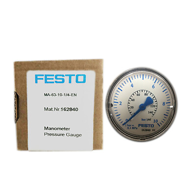 #ad NEW Festo MA 63 10 1 4 EN Pressure Gauge 0 10 Bar 1 4quot; NPT 162840 $93.64