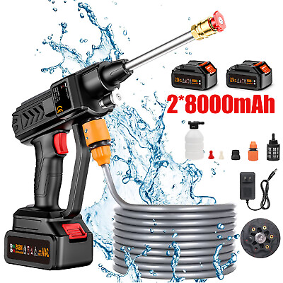 #ad #ad 300W Cordless Pressure Washer 60Bar Electric Washer with 8000mAh*2 Battery Q4I2 $42.99