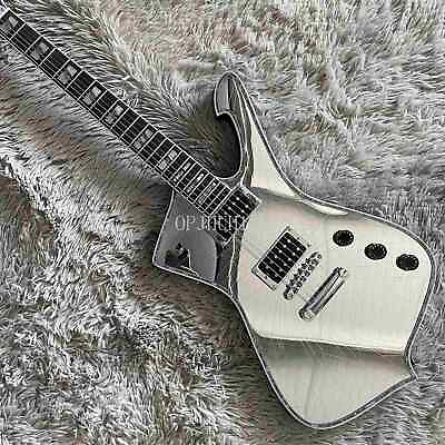 #ad Top Quality 6 Strings Stanley Electric Guitar Silver Super Iceman Cracked Mirror $308.57