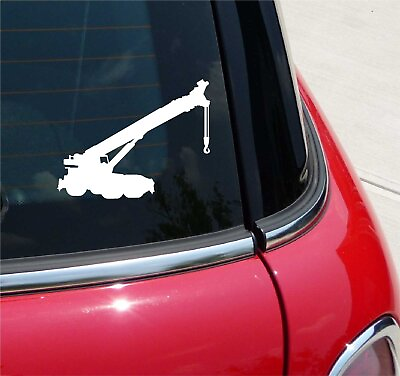 #ad CRANE TRUCK MOUNTED SILHOUETTE EQUIPMENT GRAPHIC DECAL STICKER ART CAR WALL $3.58