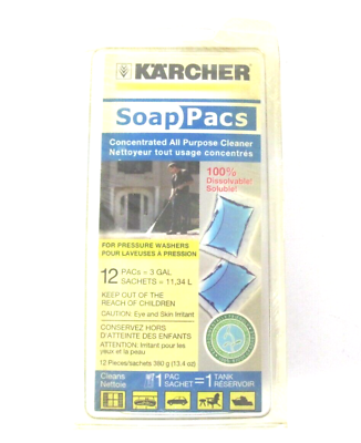 12 pack Karcher Soap Pacs Concentrated All Purpose Cleaner For Pressure Washer $5.95