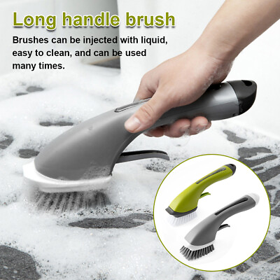 #ad Dish Cleaning Brush Deep Clean Long Handle Liquid Soap Brush Scrubber Dish ✿ $18.33